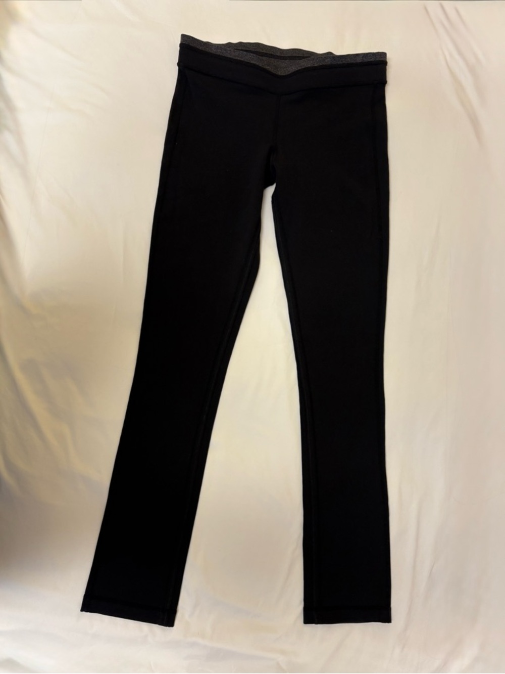 Lululemon Black Full Length Y2K Leggings Yoga Grey Waistband Classic Contrast